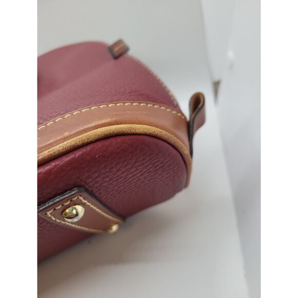 Dooney and Bourke Vtg Pebble Grain Domed Satchel Handbag Too Zip Red Wine - Picture 3 of 12